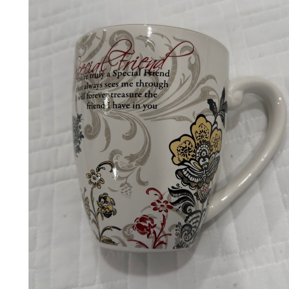 Pavilion Mark My Words Special Friend Mug Floral Paisley Coffee Cup 2009